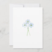 フローラブルーグリーンクロスシンプルバプテスマ 招待状 (裏面)