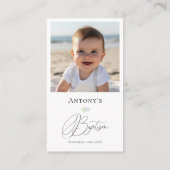 フローラブルーグリーンクロスバプテスマ祈りの言葉 コーリングカード (裏面)