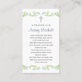 フローラブルーグリーンクロスバプテスマ祈りの言葉 名刺 (正面)