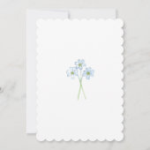 フローラブルーグリーンピンクシンプル色バプテスマ 招待状 (裏面)