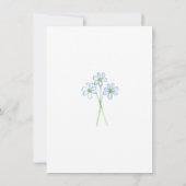 フローラブルーグリーンピンクシンプル色バプテスマ 招待状 (裏面)