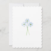 フローラブルーグリーンベビー1stバースデーフォト 招待状 (裏面)