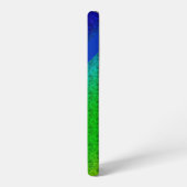 フローラブルーグリーン虹の斜線ブレンド名の追加 SAMSUNG GALAXYケース (左側面)