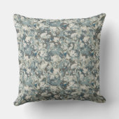 フローラブルーグレーセージ水色クレマチスパターン クッション (裏面)