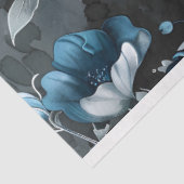 フローラブルーグレーヴィンテージ背景の分離 薄葉紙 (詳細)