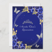 フローラブルーシルバーティアラバタフライミーキンセアニラ 招待状 (裏面)