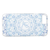 フローラブルーシンプルマンダラサークルミニマル Case-Mate iPhoneケース (裏面(横))