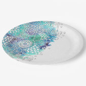 フローラブルースウォーターカラー ペーパープレート (アングル)