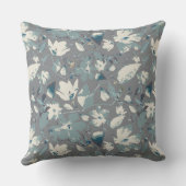 フローラブルースフラワーウォーターカラークレマチスパターン クッション (裏面)