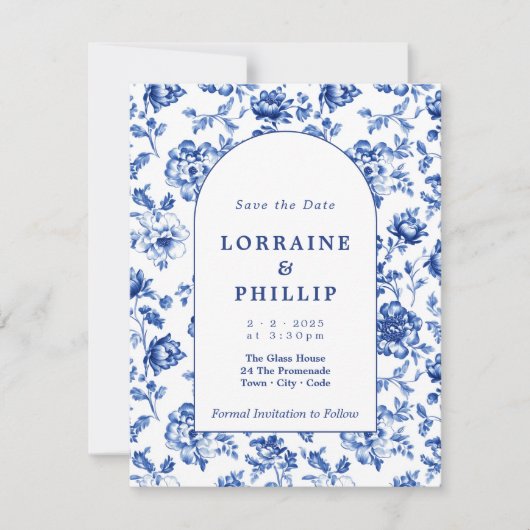 フローラブルーソフトスタイルアーチヴィンテージスタイル セーブザデート (正面)