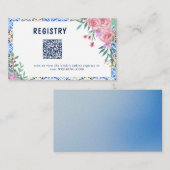 フローラブルータイルブライダルシャワーエンクロージャカード 名刺 (正面/裏面)