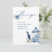 フローラブルーティーパーティーブライダルシャワーレシピ エンクロージャーカード (スタンド正面)