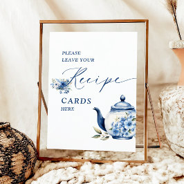 フローラブルーティーパーティーブライダルシャワーレシピ ポスター