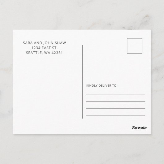 フローラブルーティーパーティー男の子のシャワーありがとう ポストカード (裏面)