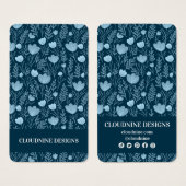 フローラブルーティール（緑がかった色）イヤリングジュエリー表示カード (正面&裏面)