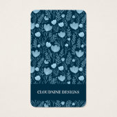 フローラブルーティール（緑がかった色）イヤリングジュエリー表示カード (正面)