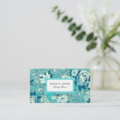 フローラブルーティール（緑がかった色）バラ営業通話カード コーリングカード (スタンド正面)