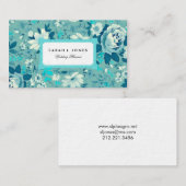 フローラブルーティール（緑がかった色）バラ営業通話カード コーリングカード (正面/裏面)