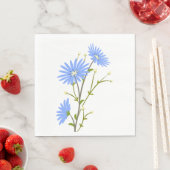 フローラブルーデイジーフラワーウェディングパーティーデイジー スタンダードランチョンナプキン (インサイチュ)