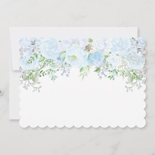 フローラブルーバプテスマ《キリスト教》洗礼式や命名式招待状 招待状 (裏面)