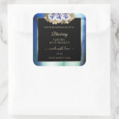 フローラブルーバラブラック製品ラベルマーブルフレーム スクエアシール (バッグ)