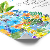 フローラブルーパイナップルベビーシャワー言わないベビー ポスター (角)