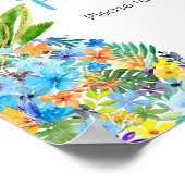 フローラブルーパイナップル赤ちゃんシャワー好み ポスター (角)