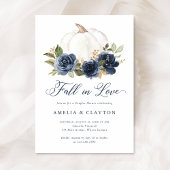 フローラブルーパンプキン秋インラブカップルのシャワー 招待状