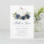 フローラブルーパンプキン秋インラブブライダルシャワー 招待状 (スタンド正面)