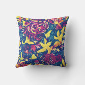 フローラブルーパープルイエローパターン クッション (裏面)
