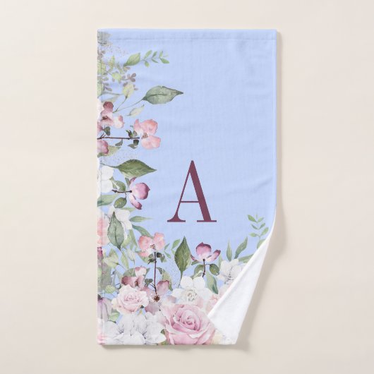 フローラブルーピンクかわいらしママの日 バスタオルセット (ハンドタオル)