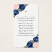 フローラブルーピンクシルバーフローラ葬儀祈りの言葉カード (裏面)