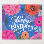 フローラブルーピンクバースデーパーティー リキュールボトルラベル (シングルラベル)