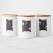 フローラブルーピンクローズ製品ラベルブラックシルバー フードラベル (ボトル)