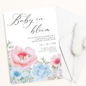 フローラブルーピンク水色ジェンダー明らかにする招待状 招待状