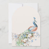 フローラブルーピーコックバードブライダルシャワー 招待状 (裏面)