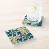 フローラブルーフラワーズリリーバレーリピーター ガラスコースター (アングル)