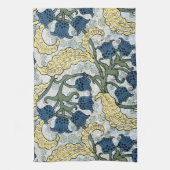 フローラブルーフラワーズリリーバレーリピーター キッチンタオル (縦)