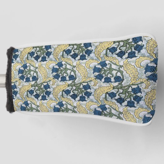 フローラブルーフラワーズリリーバレーリピーター ゴルフヘッドカバー (正面)