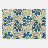 フローラブルーフラワーズリリーバレーリピーター ラッピングペーパーシート (正面)