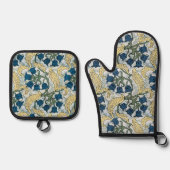 フローラブルーフラワーズリリーバレーリピーター 鍋つかみ&鍋敷きセット (正面)