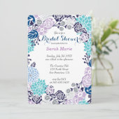 フローラブルーフラワーリースパーティの招待状 招待状 (スタンド正面)