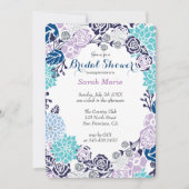フローラブルーフラワーリースパーティの招待状 招待状 (正面)