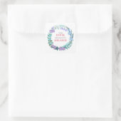 フローラブルーフラワーリース蔵書票シール スクエアシール (バッグ)