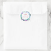 フローラブルーフラワーリース蔵書票シール ラウンドシール (バッグ)