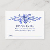 フローラブルーフランスのおむつラッフルシャワー エンクロージャーカード (正面)