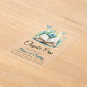 フローラブルーブックボーイチャプターワンバースデー アクリル招待状 (レイダウン)