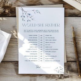 フローラブルーブライダルシャワーは彼女はむしろゲームだろう