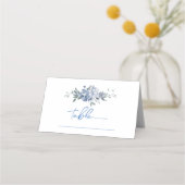 フローラブルーブライダルシャワー表番号 プレイスカード (正面)