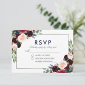 フローラブルーブルグンディ結婚ズ銀RSVP 出欠カード (スタンド正面)